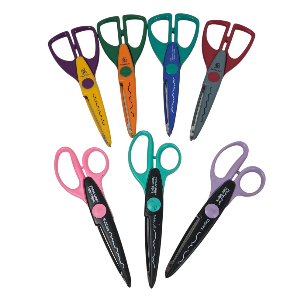 Lot of 7 Decorative Paper Edger Scissors Fiskars Provo Craft Creative Memories